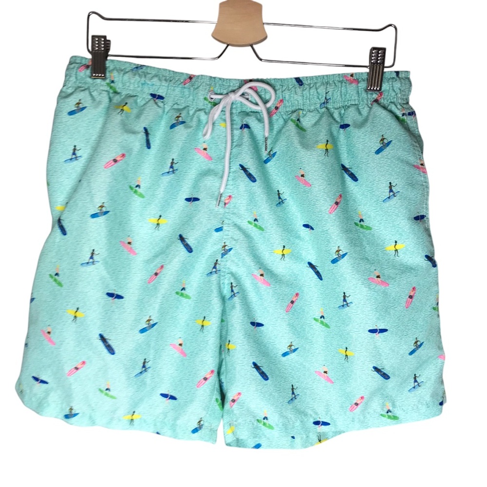 Boardies Swim Shorts Trunks Mesh Lining Teal Surfboards Trunks Men’s Large